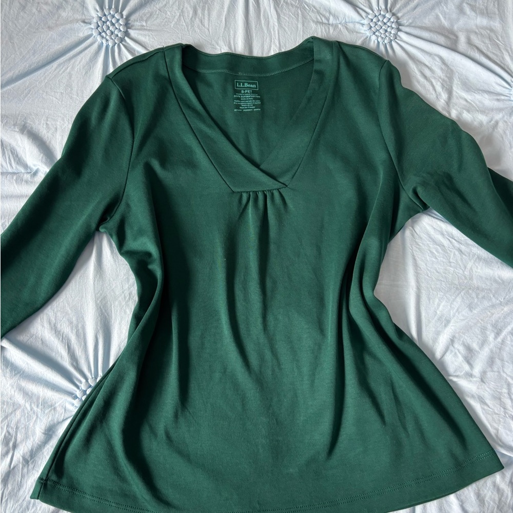 L.L. Bean Forest Green Long Sleeve Top